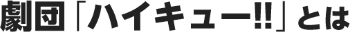 劇団「ハイキュー!!」とは
